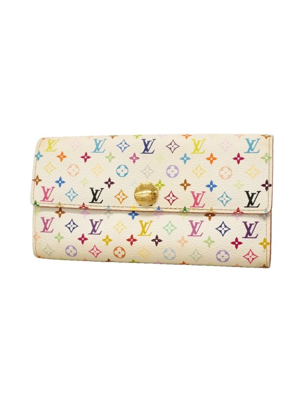 Louis Vuitton Wallet Monogram Multicolor Portefeuille Monnaie Credit Blanc